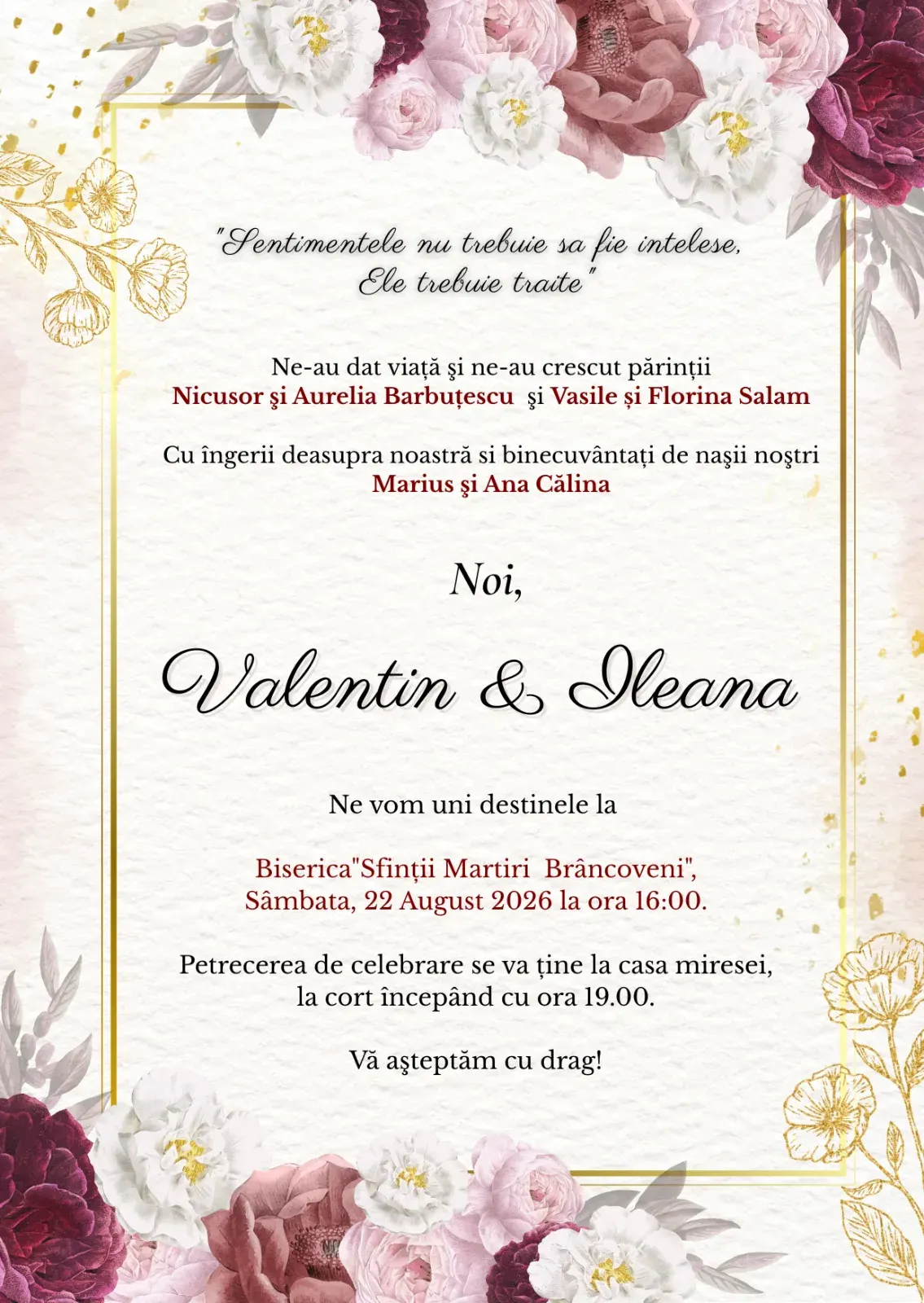 Schite interior invitatii